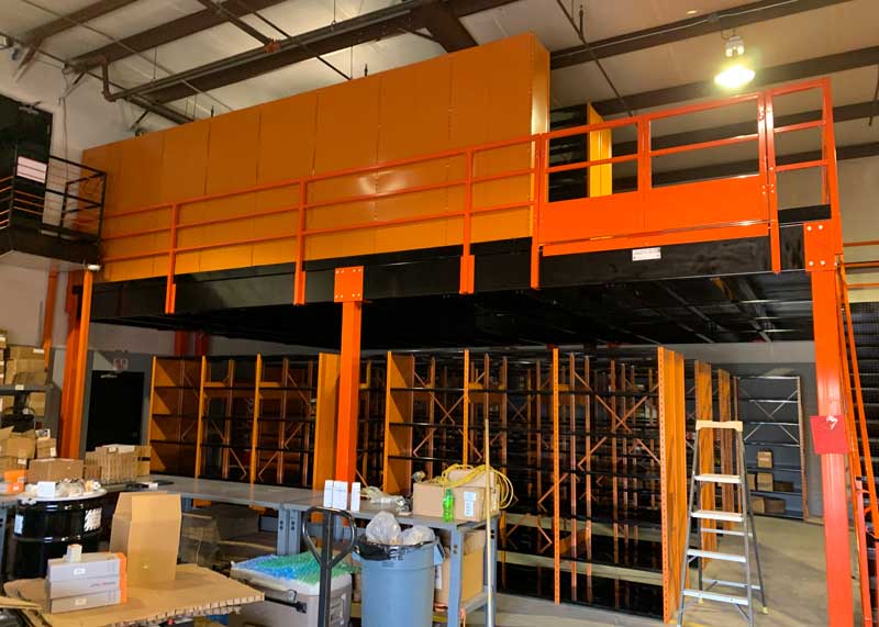 mitek warehouse mezzanine orange and black