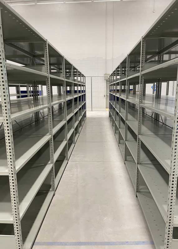 heavy duty parts shelving grey